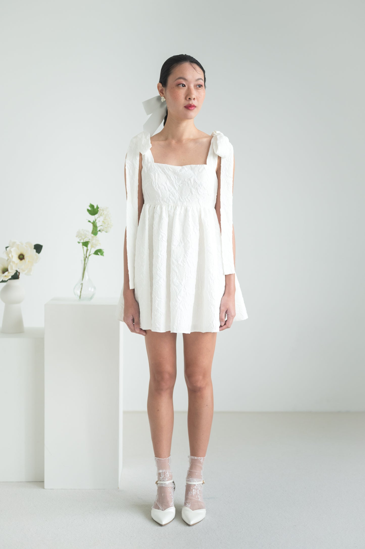 Babydoll dress and top with side pockets and adjustable ribbon straps