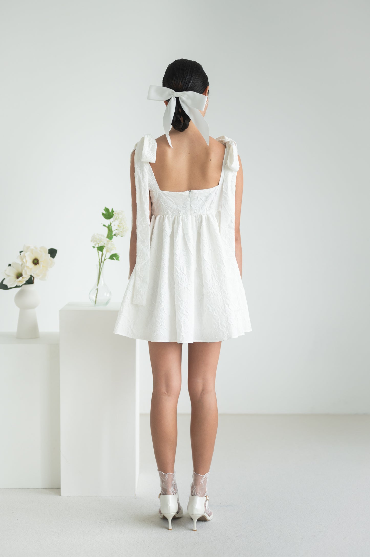 Babydoll dress and top with side pockets and adjustable ribbon straps
